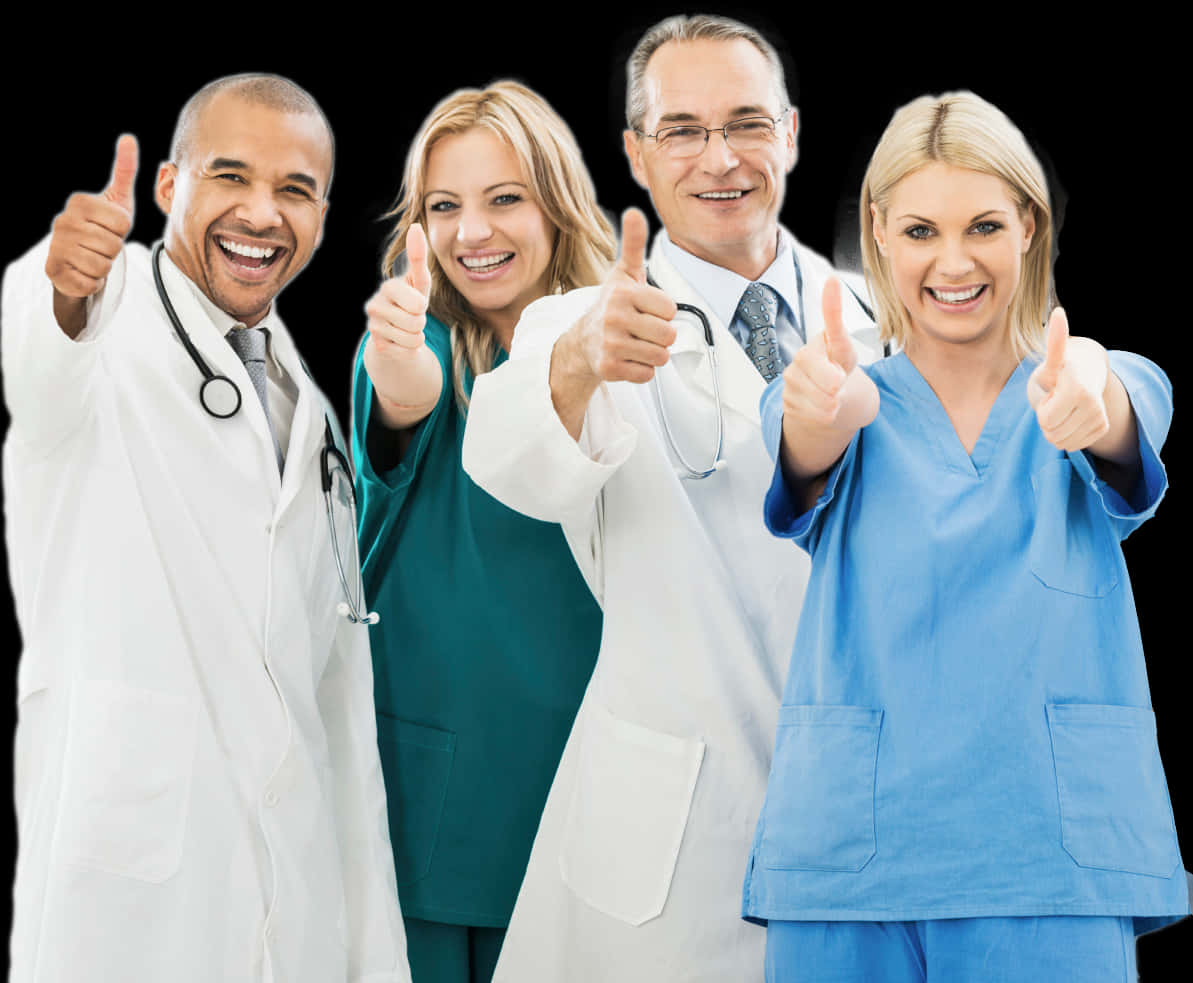 Happy Medical Team Thumbs Up PNG