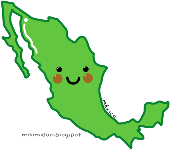 Happy Mexico Map Cartoon Character PNG