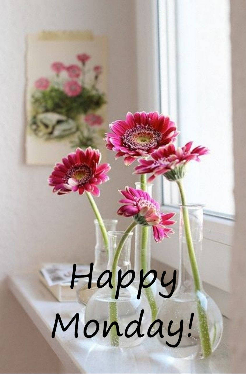 Happy Monday Flowers Wallpaper