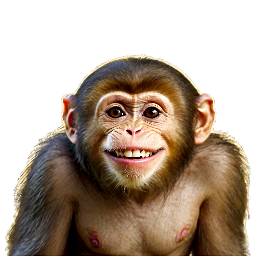 Happy Monkey Face Illustration Png 06272024 PNG