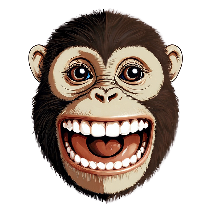 Happy Monkey Face Illustration Png Mcg PNG