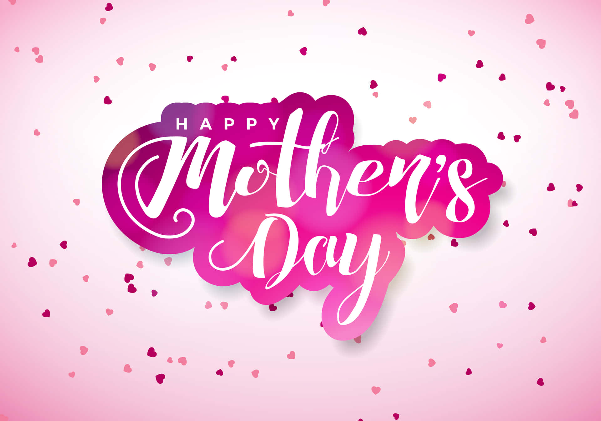 Tarjetade Felicitación Para El Día De La Madre Con Confeti Rosa.