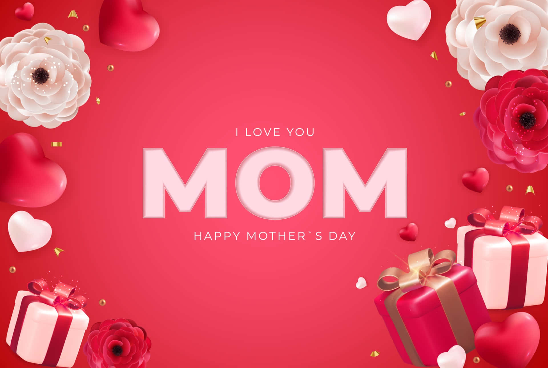 Happy Mother's Day Greetings With Gifts And Flowers