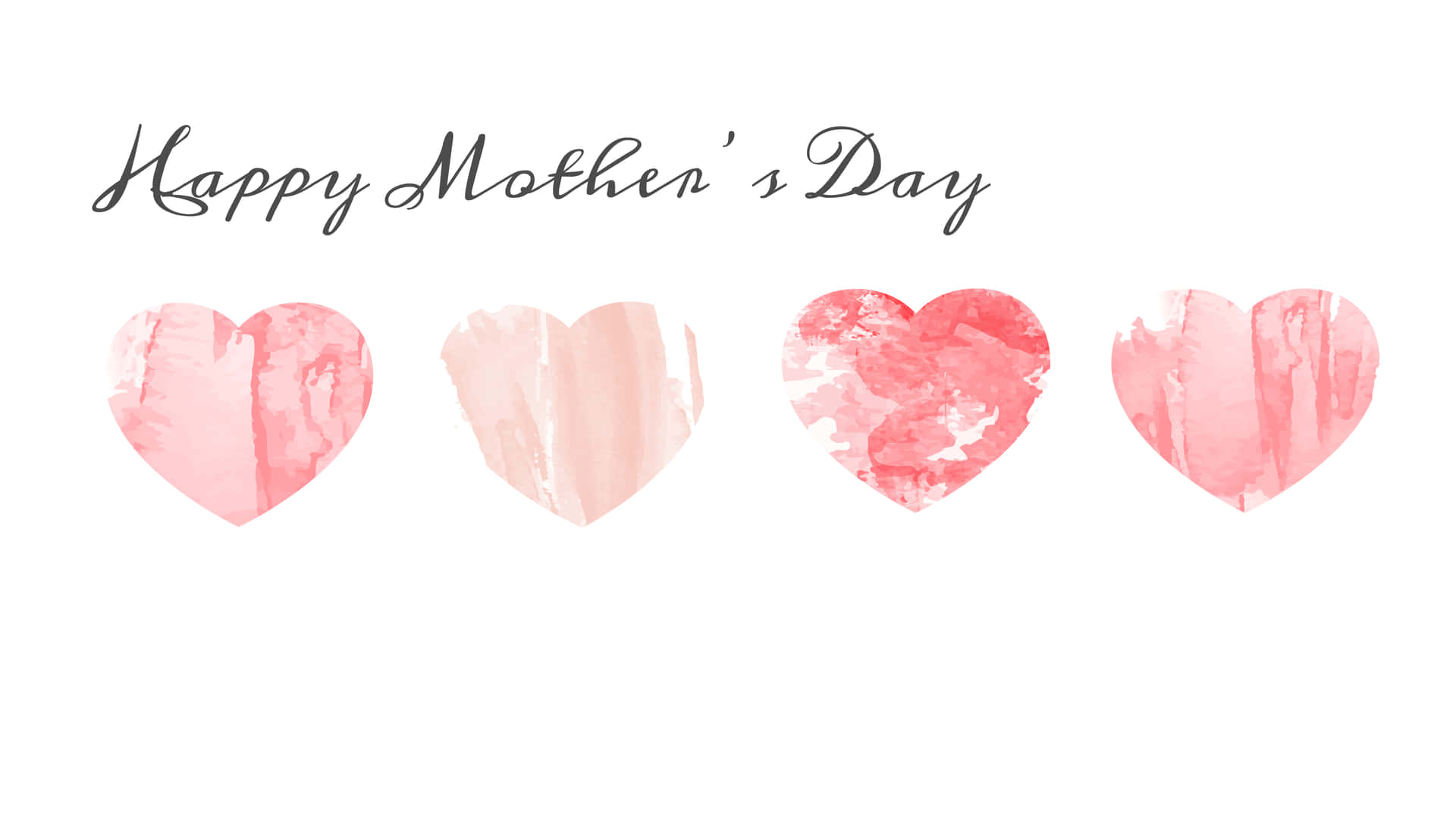 Happy Mothers Day Watercolor Hearts