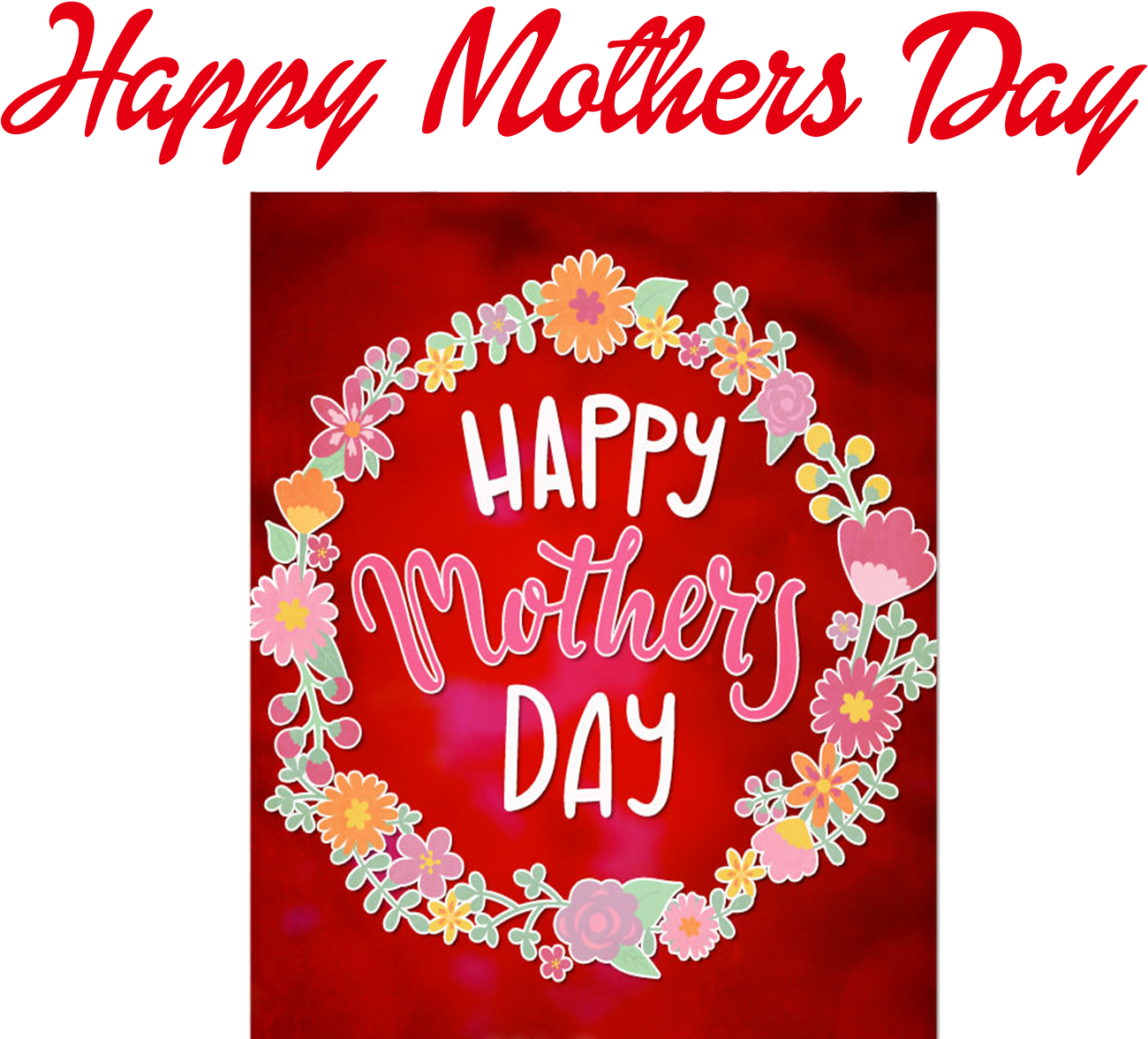 Happy Mothers Day Floral Greeting PNG
