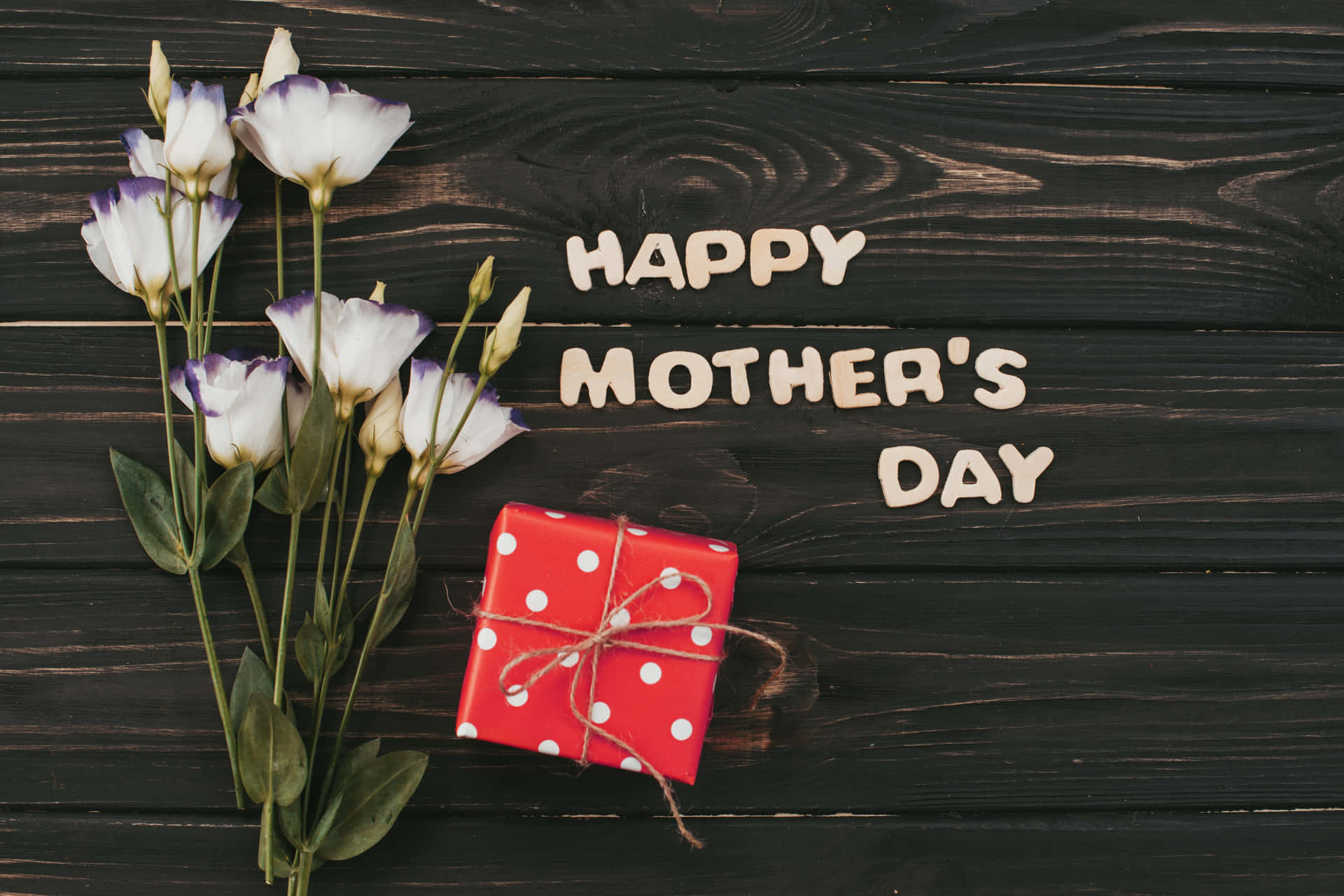 Happy Mothers Day Gift Wooden Background Hd Wallpaper