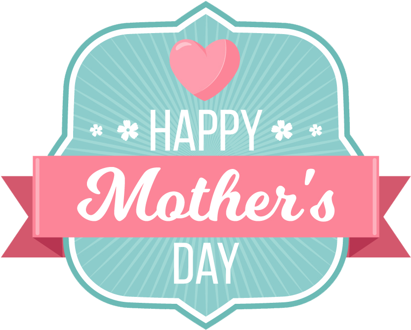 Happy Mothers Day Heart Banner PNG
