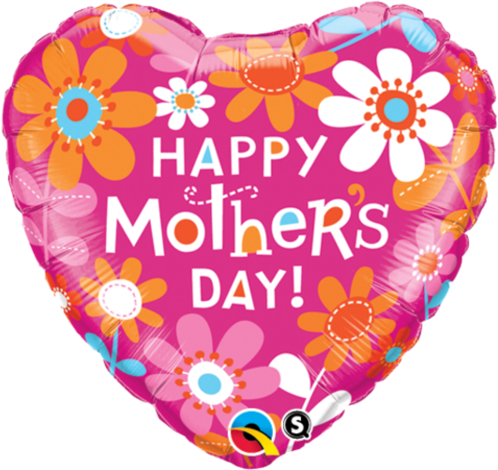 Happy Mothers Day Heart Shaped Balloon PNG