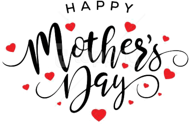 Happy Mothers Day Heartsand Script PNG