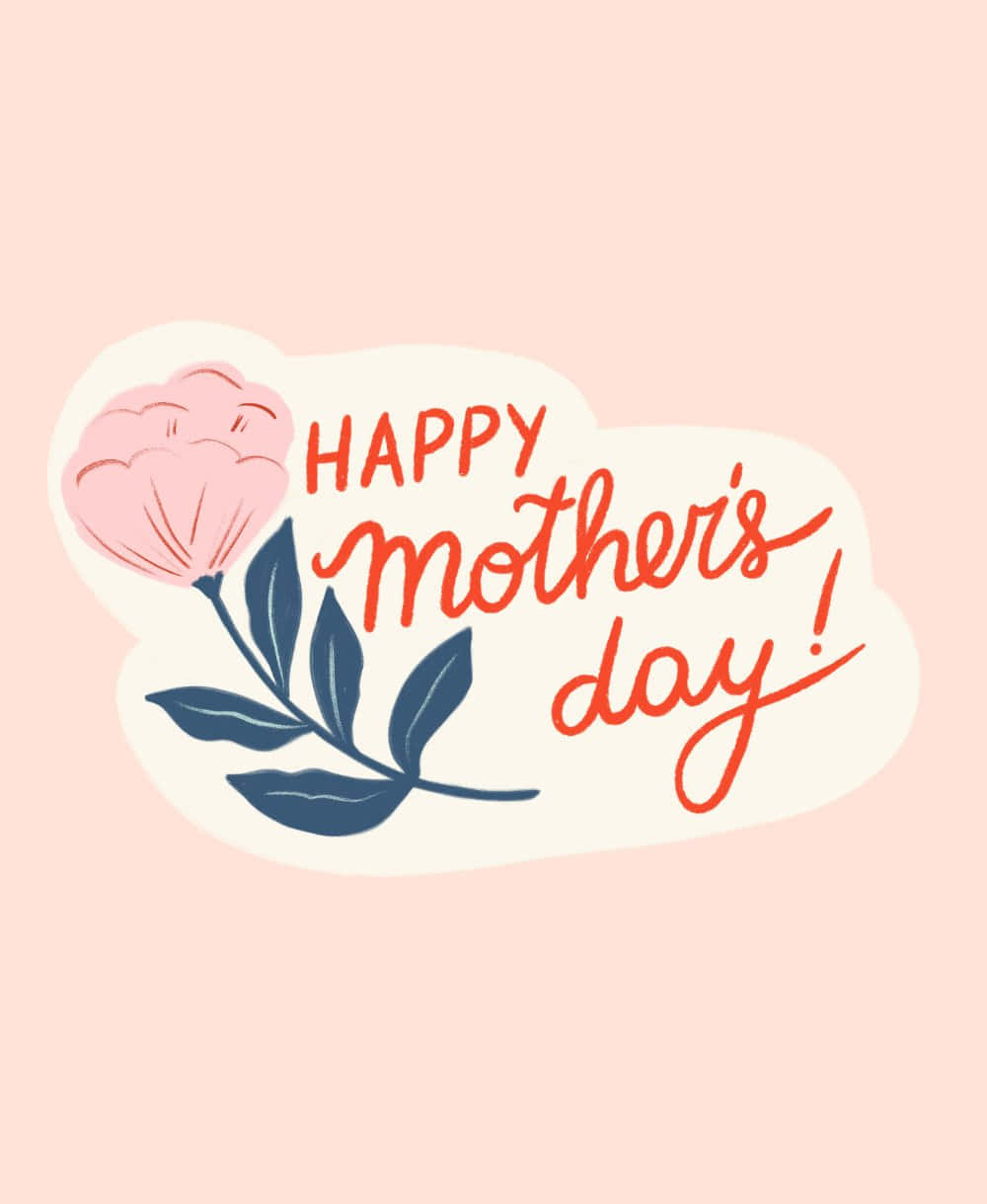 Tarjetade Feliz Día De Las Madres Con Una Flor