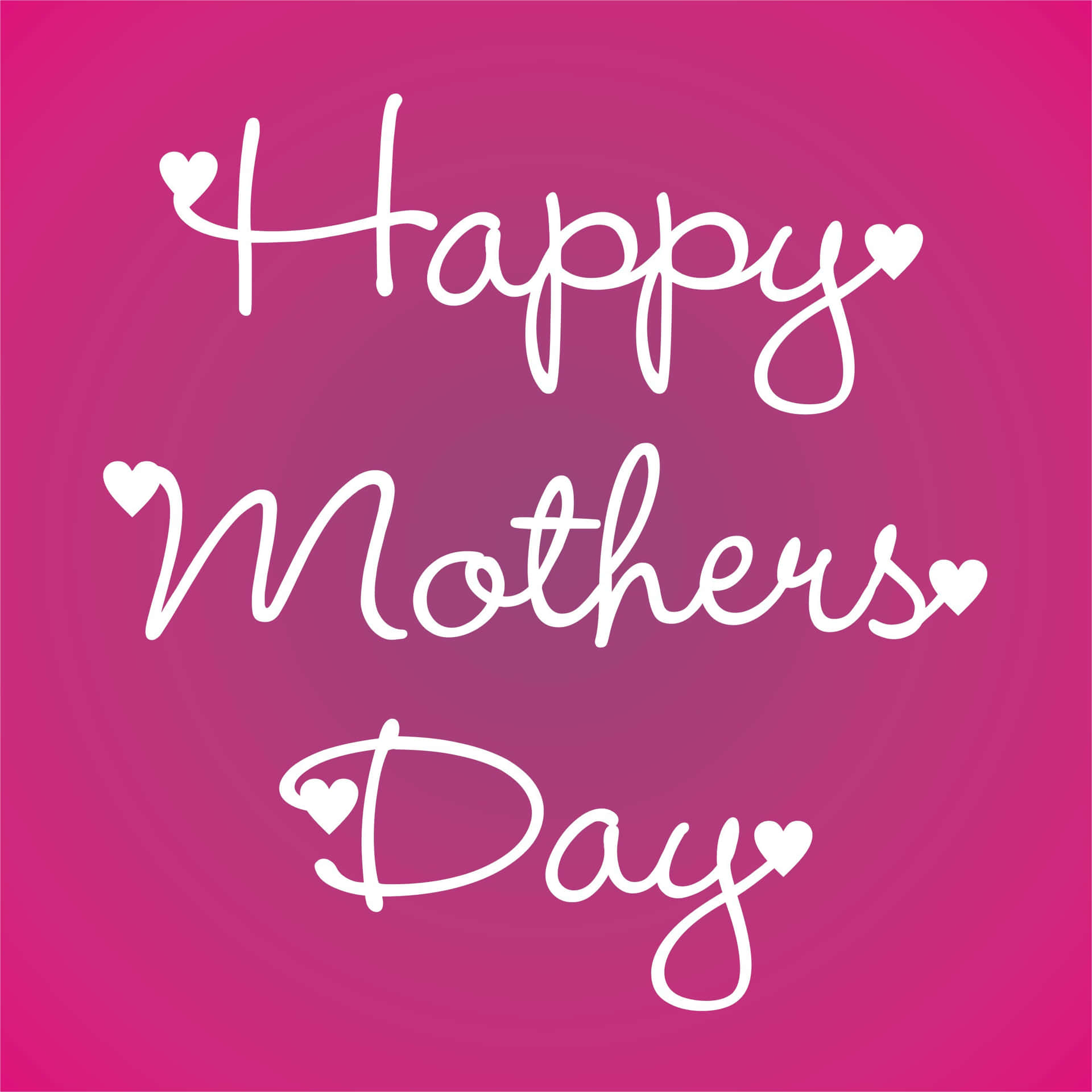Happy Mothers Day Greeting Card With Hearts On Pink Background