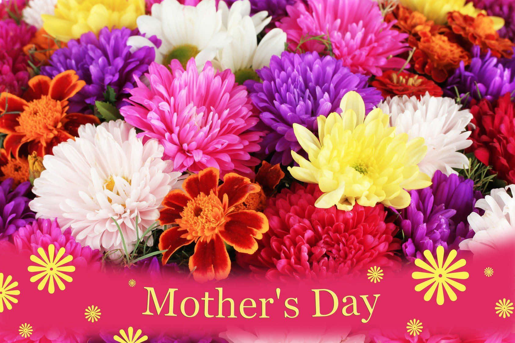 Unramo Colorido De Flores Con Las Palabras Día De La Madre