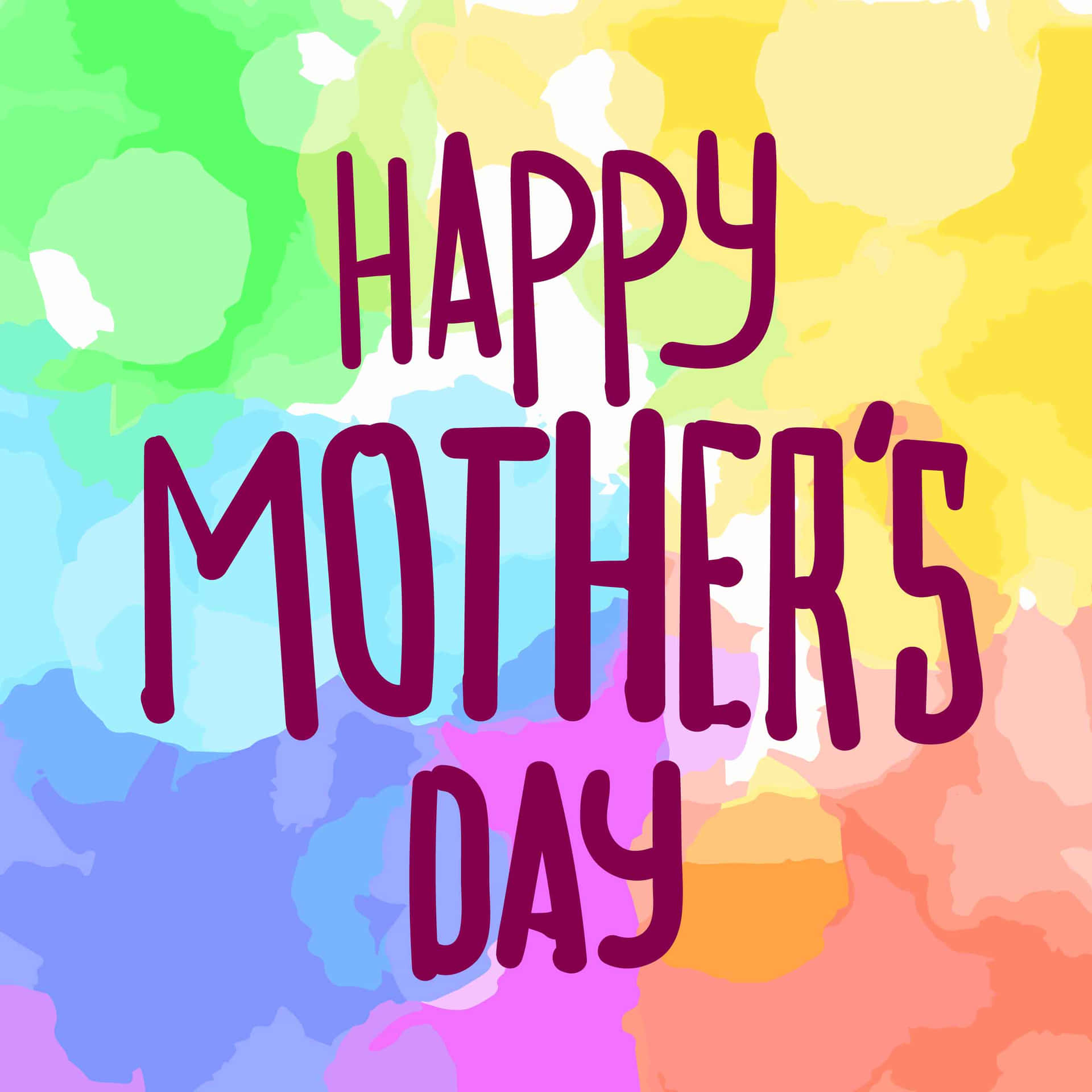 Tarjetade Felicitaciones Para El Día De Las Madres Con Un Fondo Colorido.