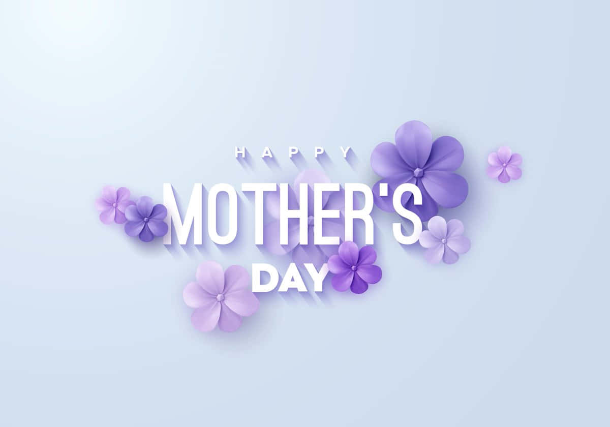 Happy Mothers Day Purple Floral Greeting Wallpaper