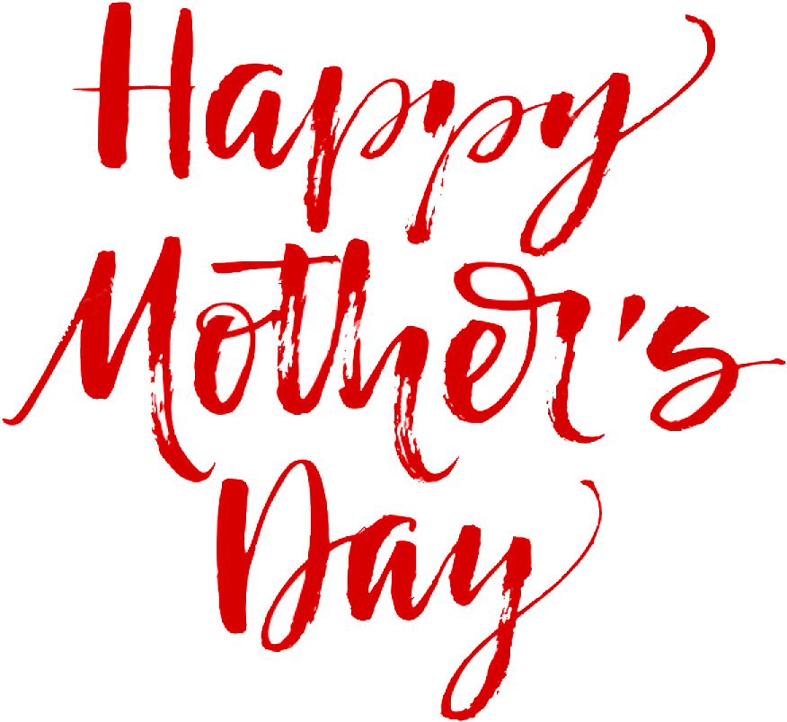 Happy Mothers Day Red Calligraphy PNG