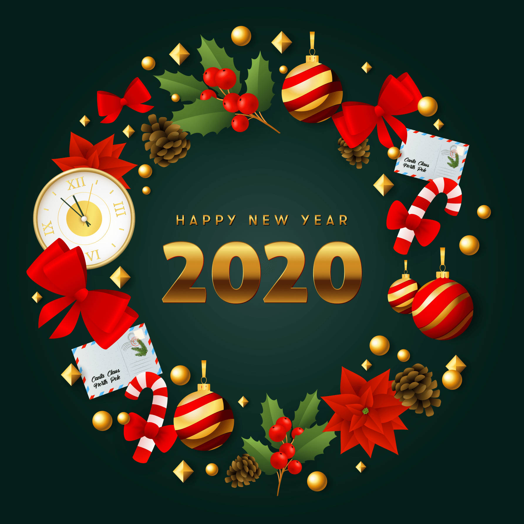 Byd velkommen til det friske nytår 2020 med et ønske om et Glædelig Nytår! Wallpaper