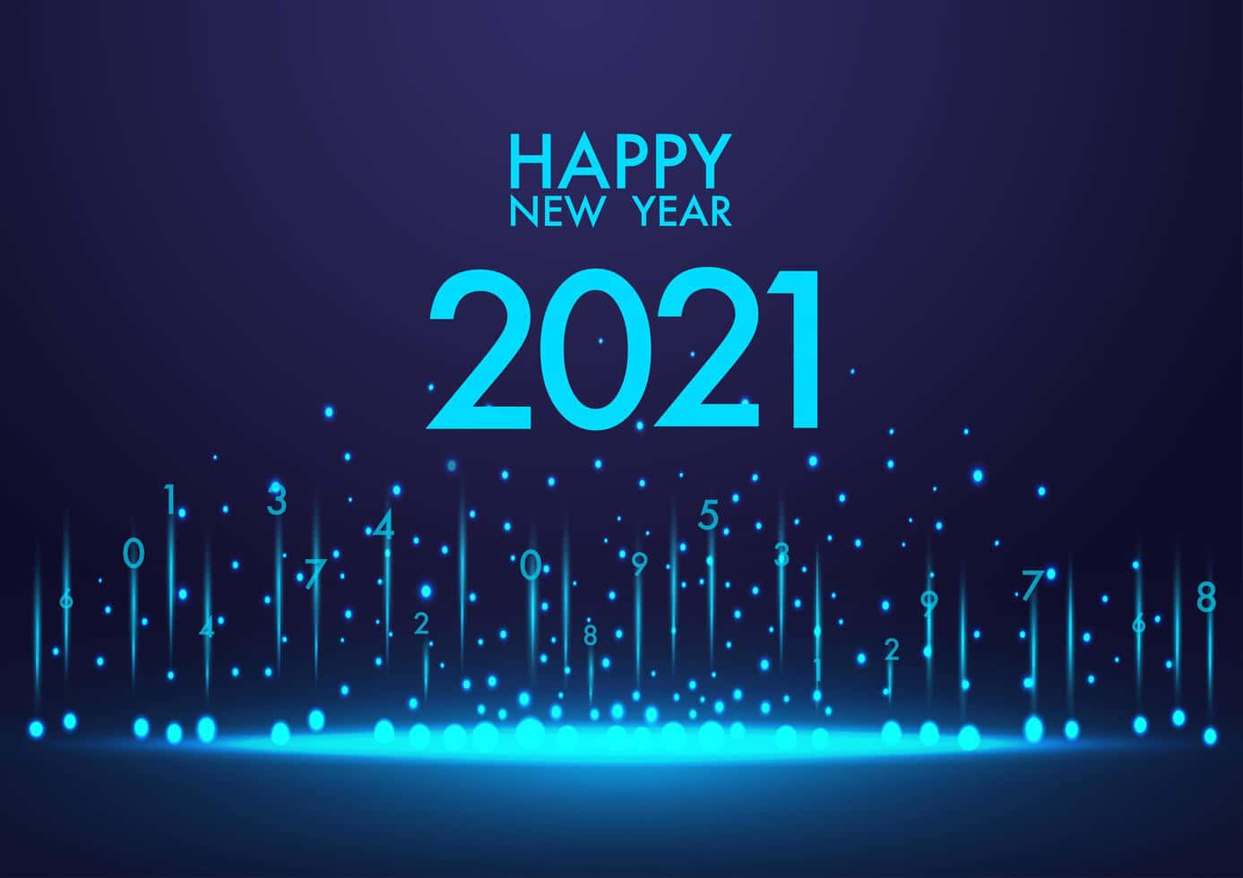 Sfondodi Buon Anno 2021 Con Punti Blu E Numeri.