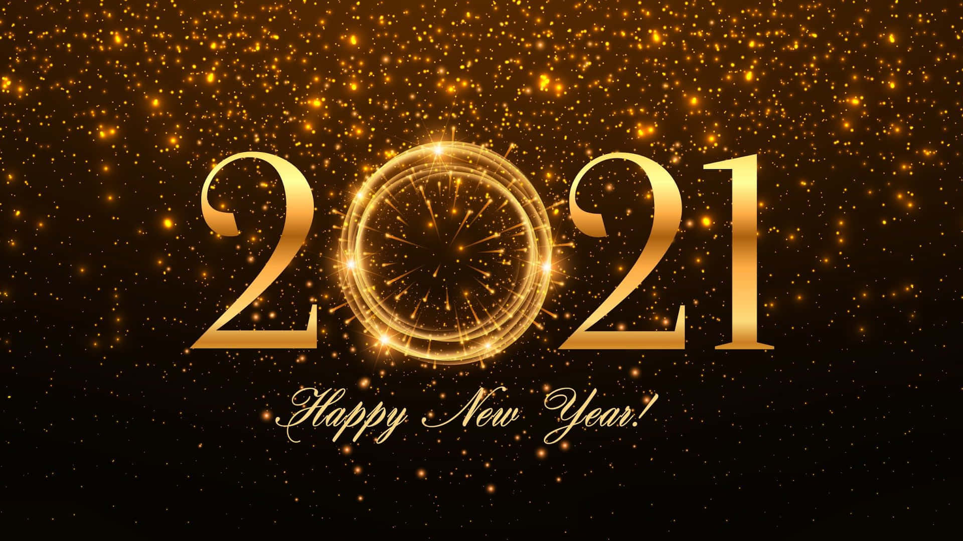 Sfondodel Nuovo Anno Felice 2021 Con Numeri Dorati.