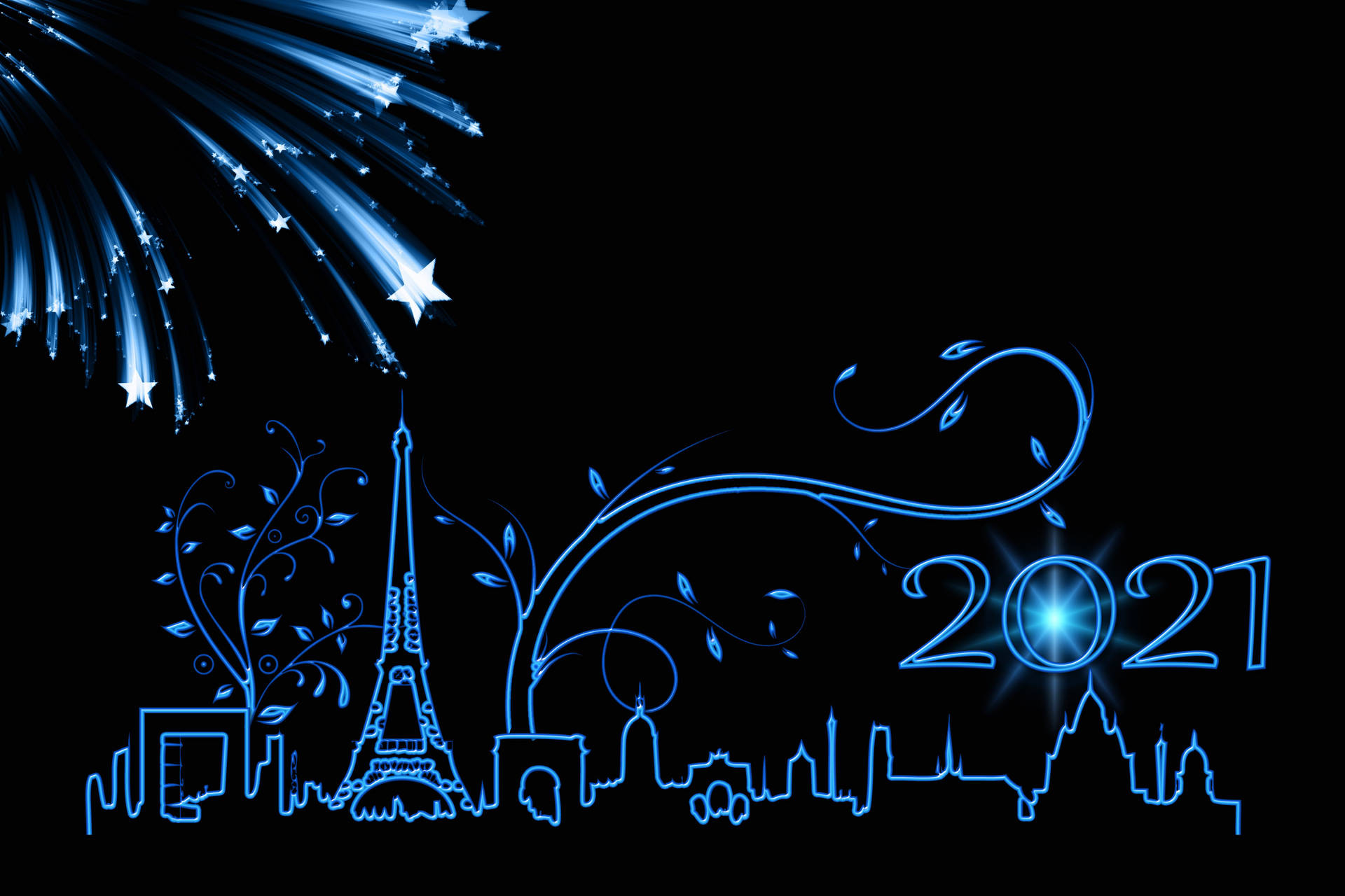 Glædelig Nytår 2021 i Paris Wallpaper