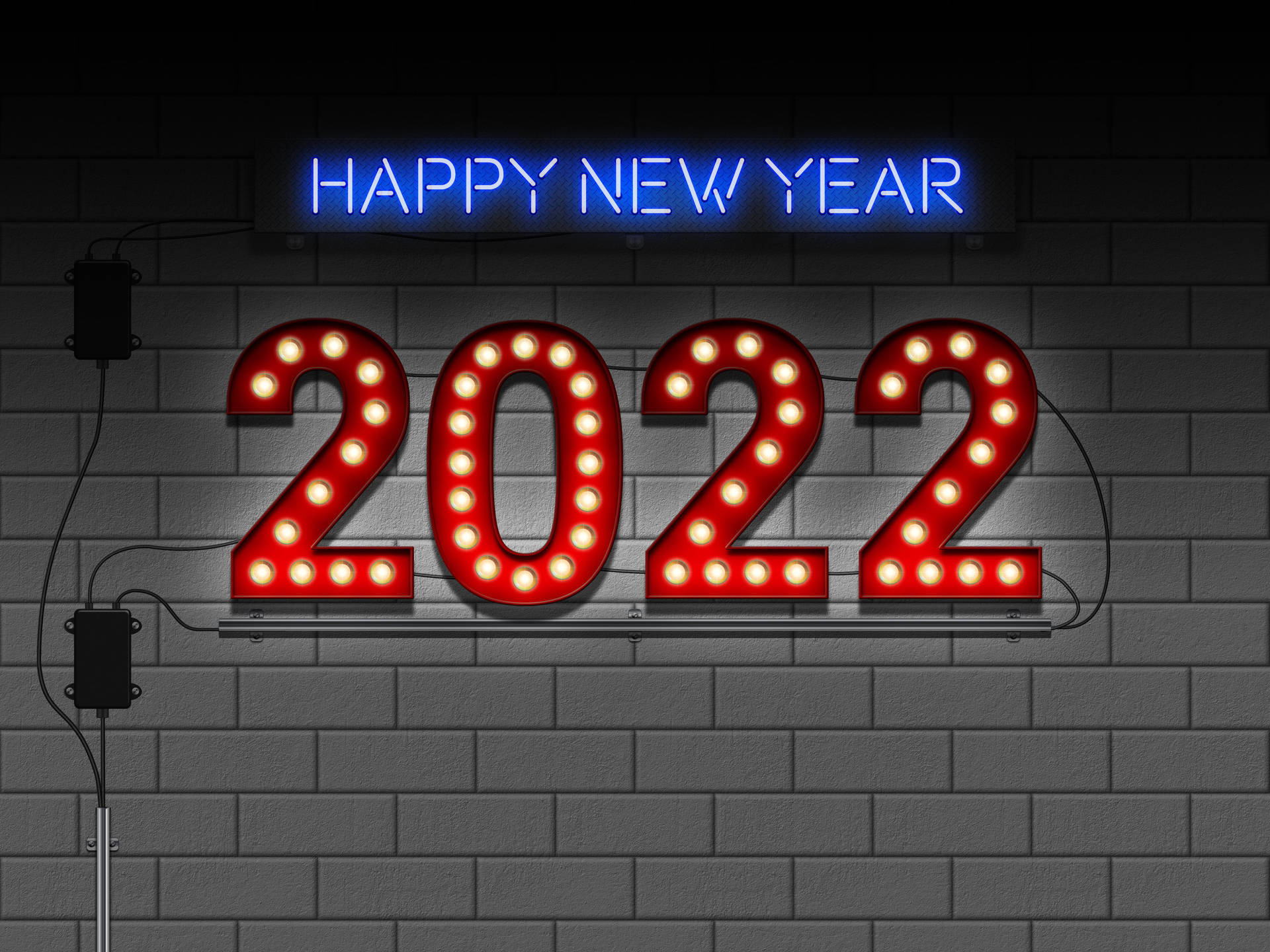 Happy New Year 2022 Bar Light Wallpaper