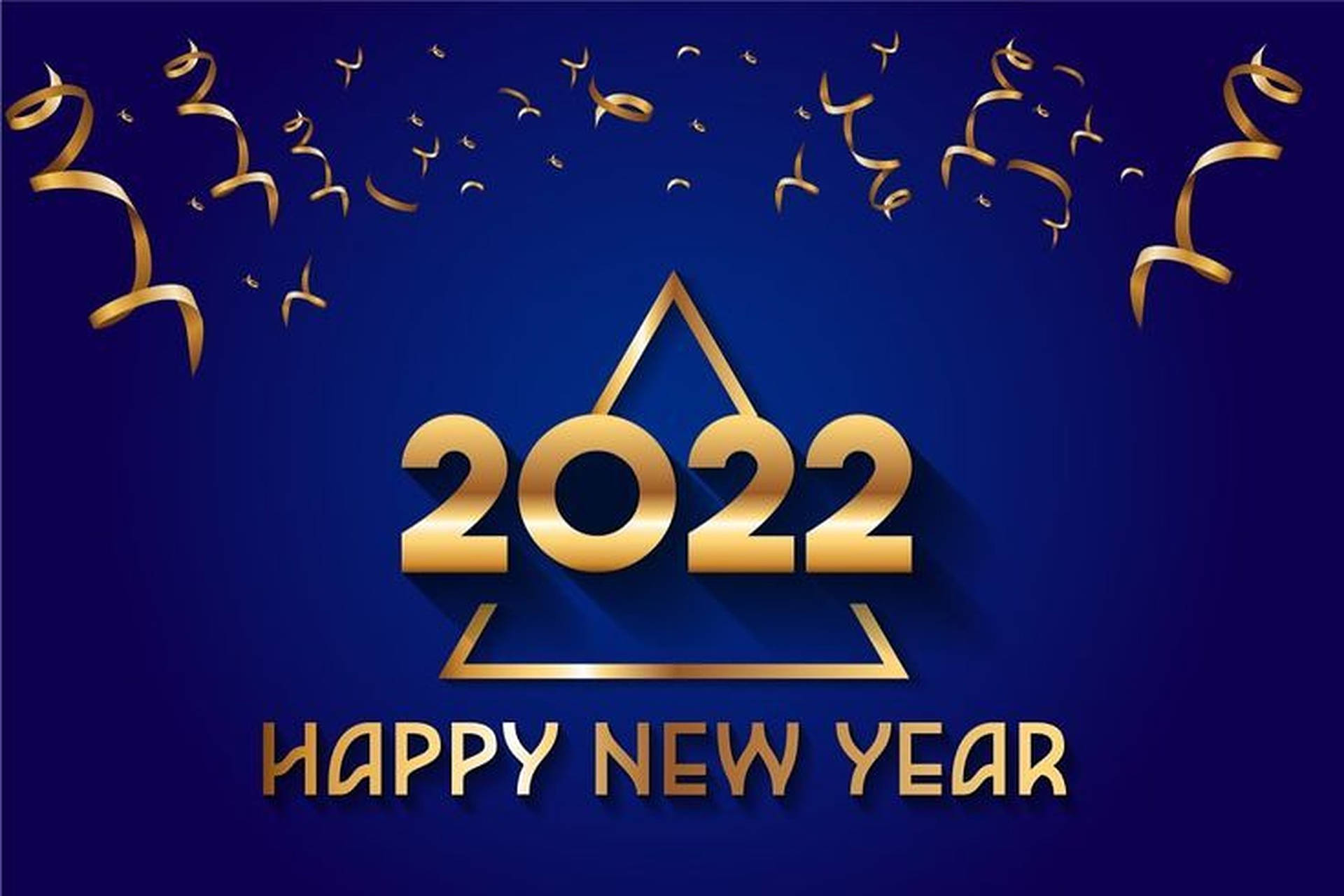 Glædeligt Nytår 2022 Blå Kunst Tapet Wallpaper