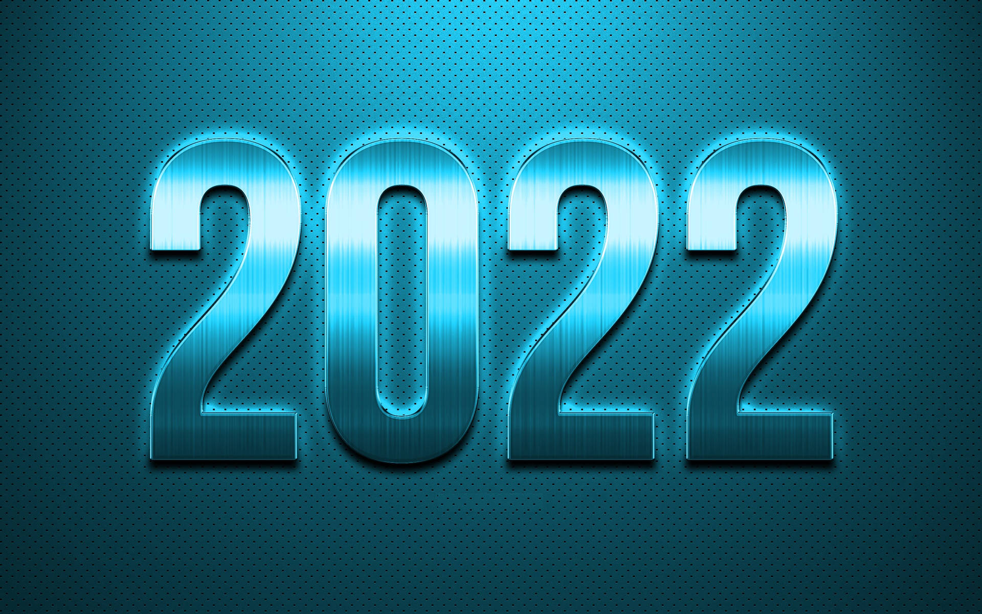 Happy New Year 2022 Blue Metal Wallpaper