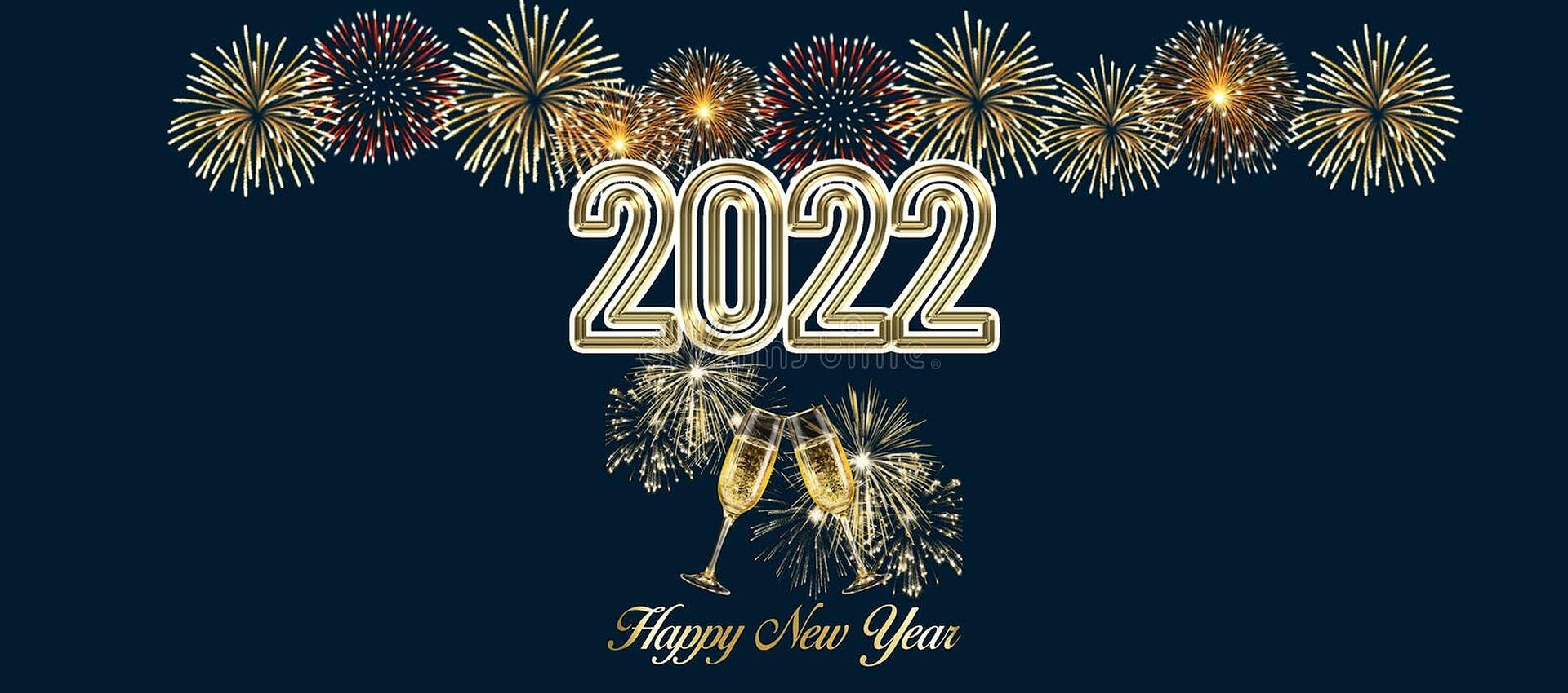 Happy New Year 2022 Champagne Wallpaper