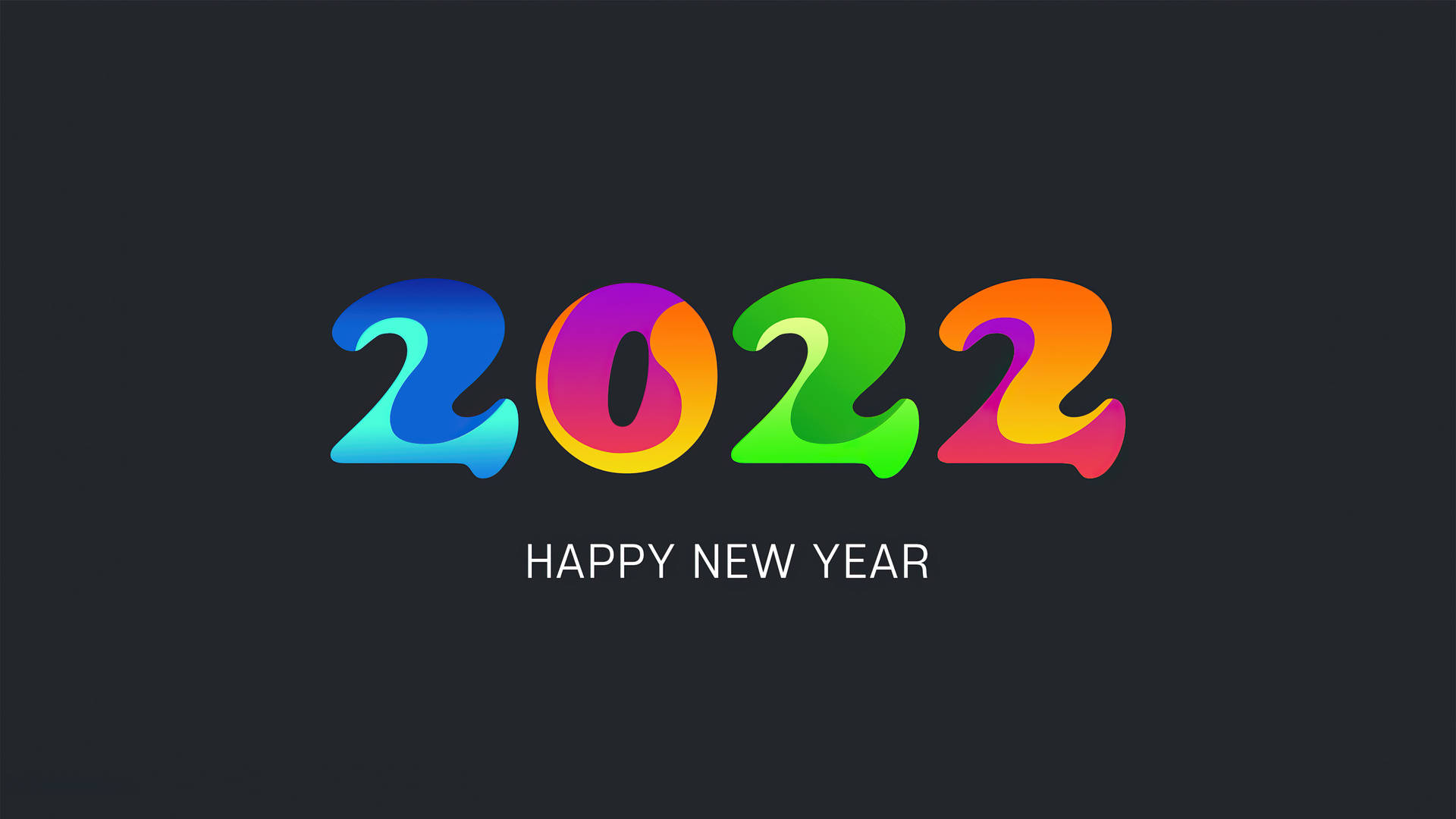 Happy New Year 2022 Colorful Neon Art Wallpaper