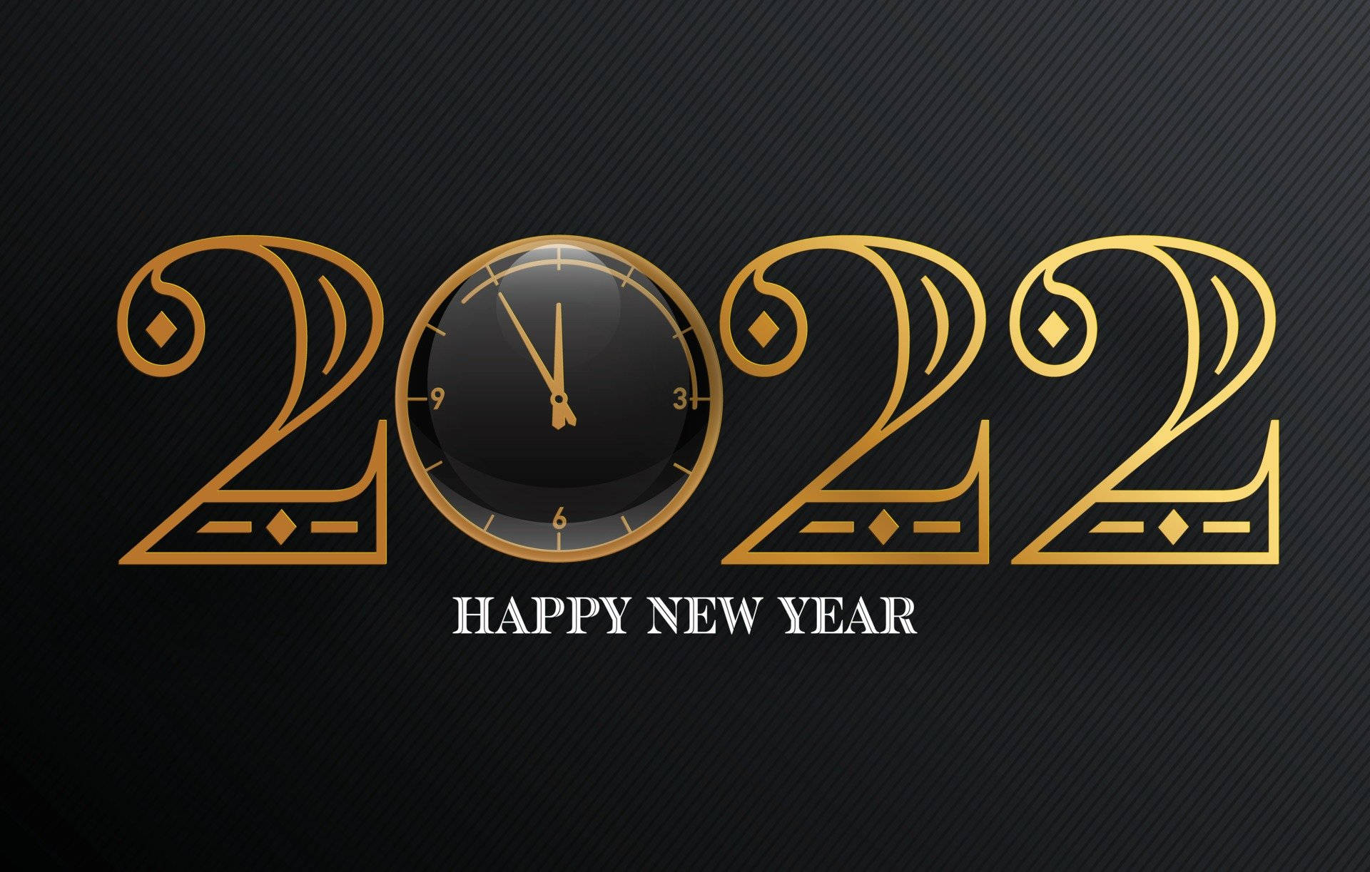 Happy New Year 2022 Gold Clock Wallpaper