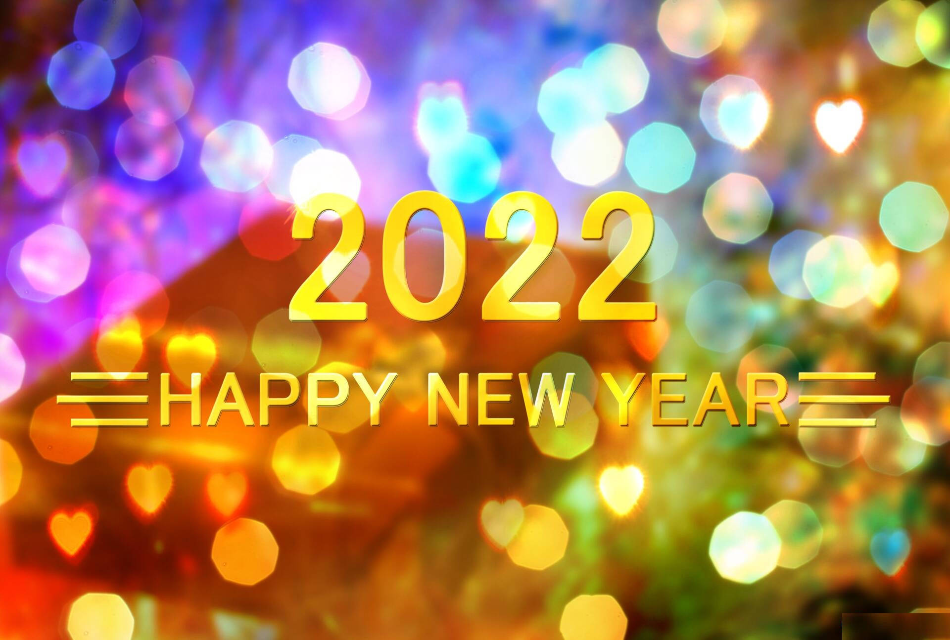 Felizano Novo 2022 Luzes Esfumaçadas. Papel de Parede