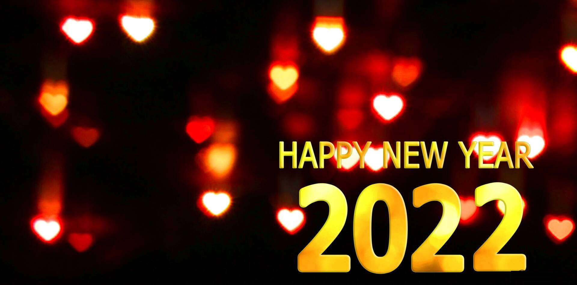 Happy New Year 2022 Heart Light Flare Wallpaper