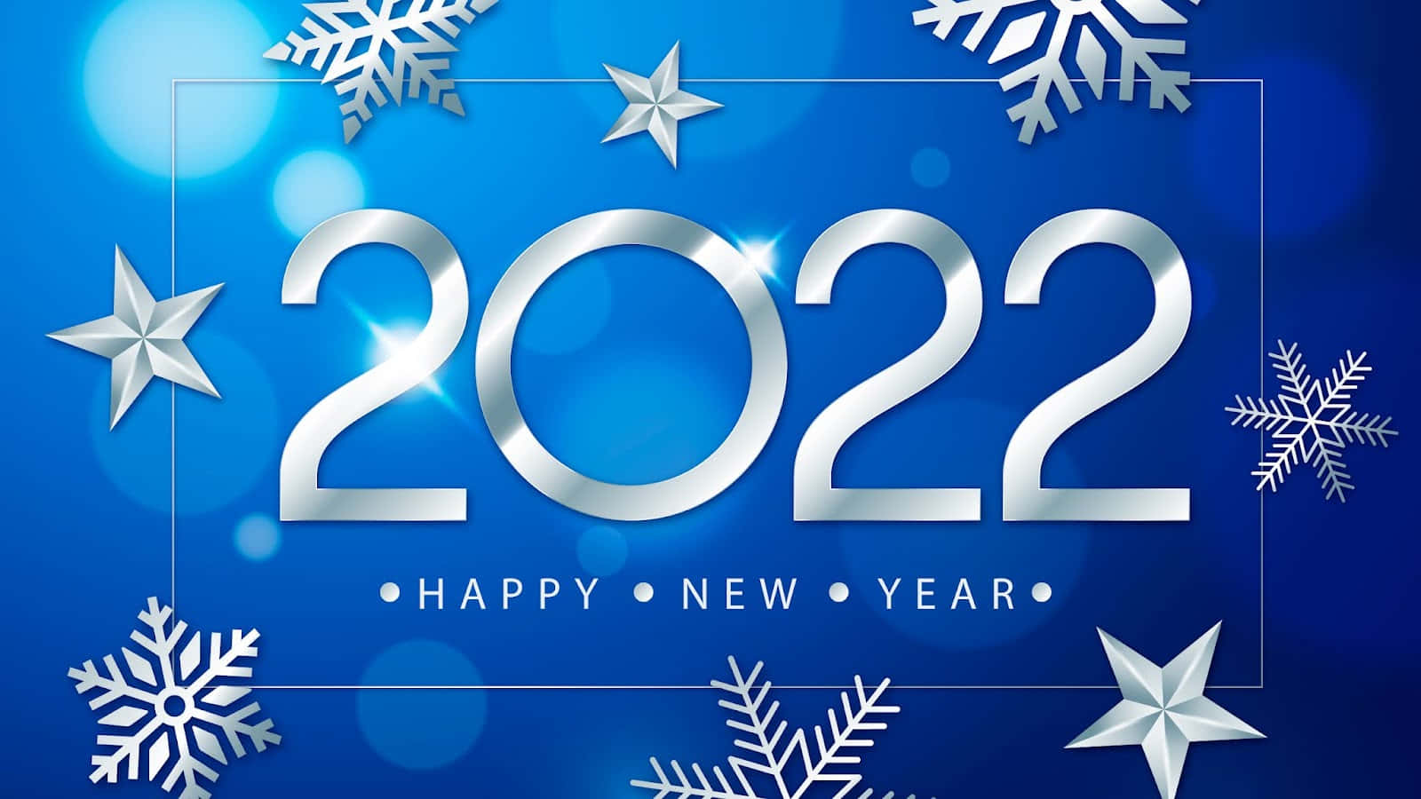 Happy New Year 2020 With Snowflakes And Silver Letters