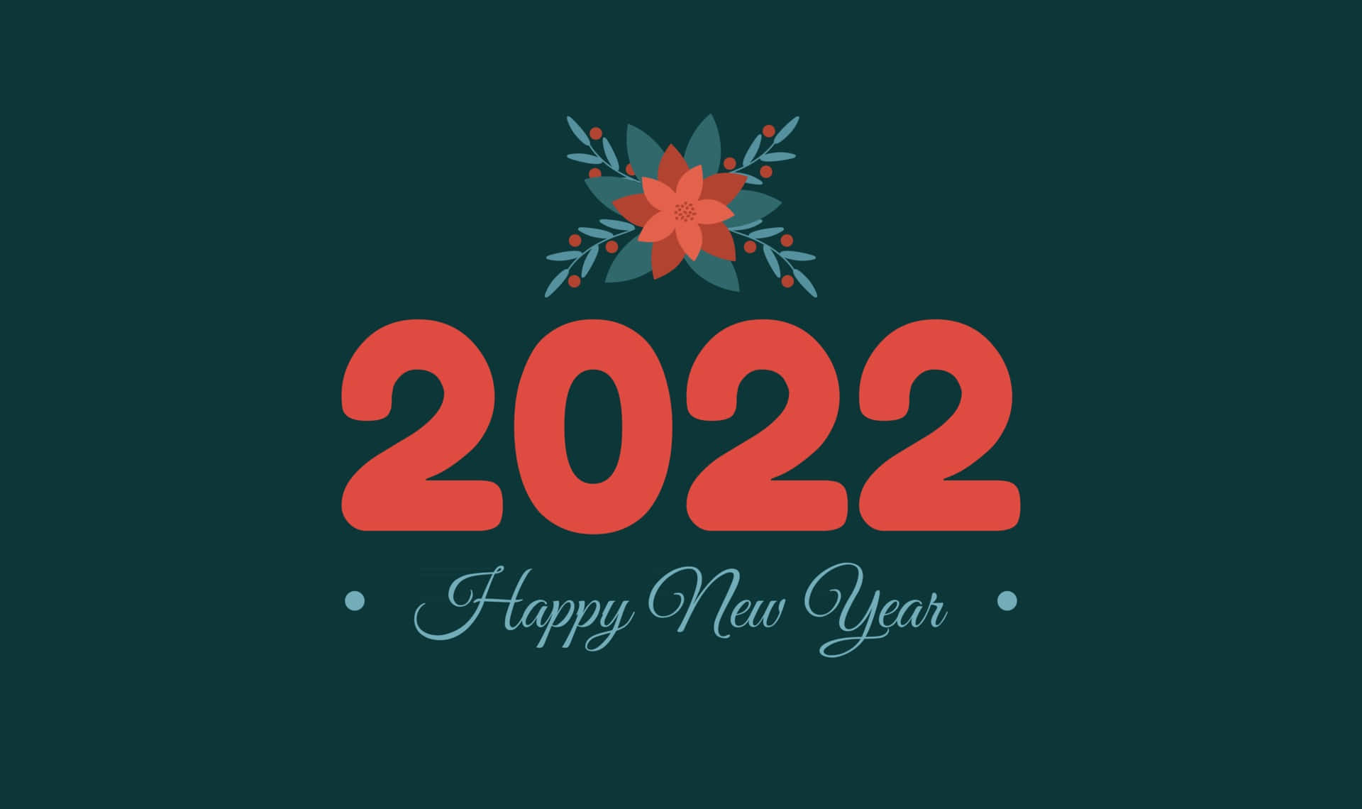 Feliceanno Nuovo 2020 Con Fiori Rossi E Numeri