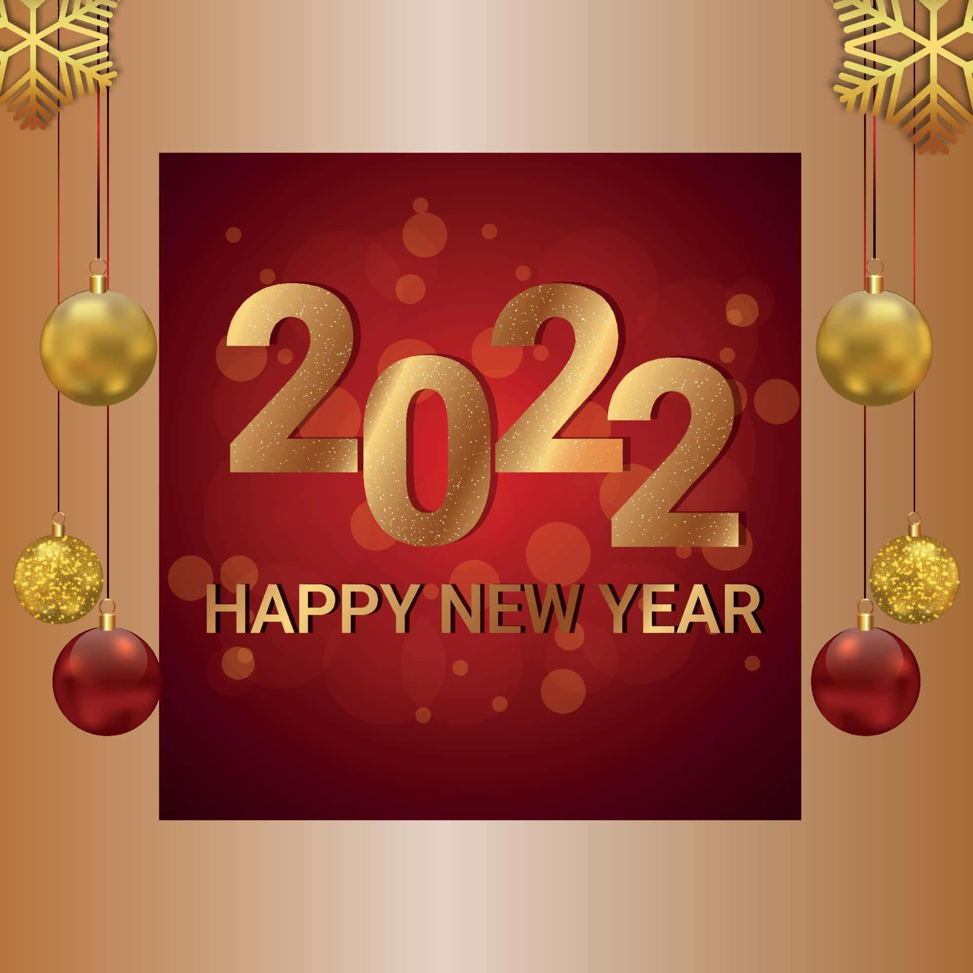 Happy New Year 2020 With Golden Numbers And Ornaments