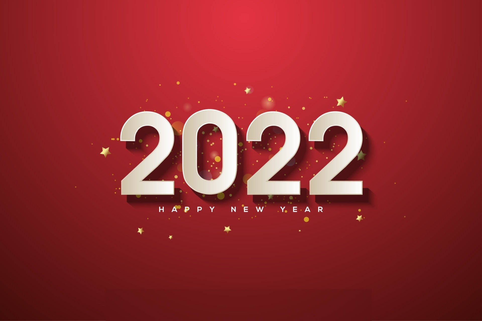 Happy New Year 2022 Red Art Wallpaper