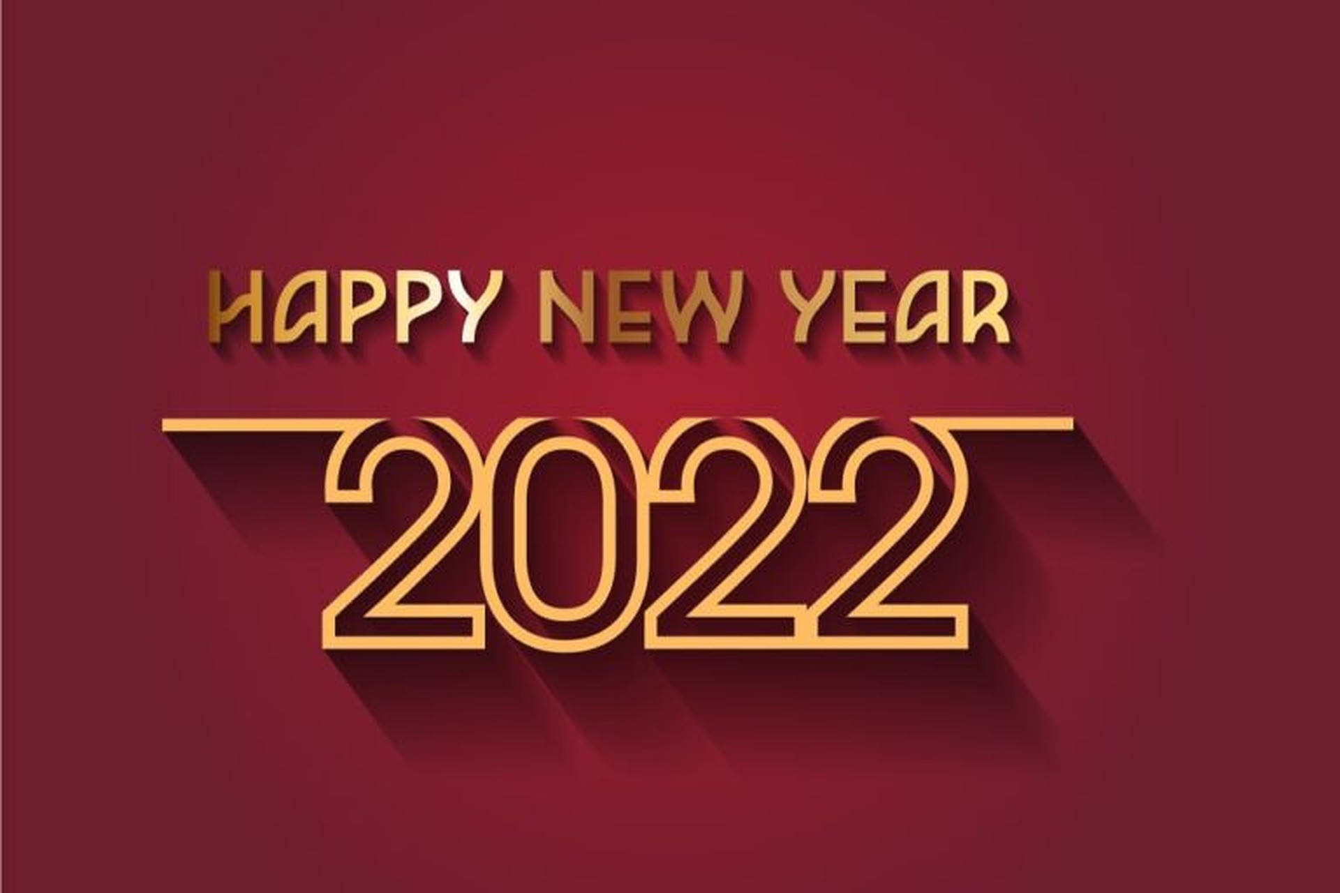 Happy New Year 2022 Red Gold Wallpaper