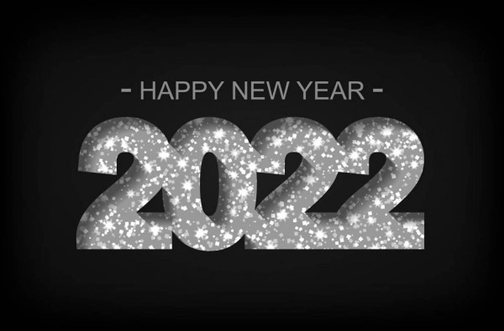 Happy New Year 2022 Silver Glitter Wallpaper