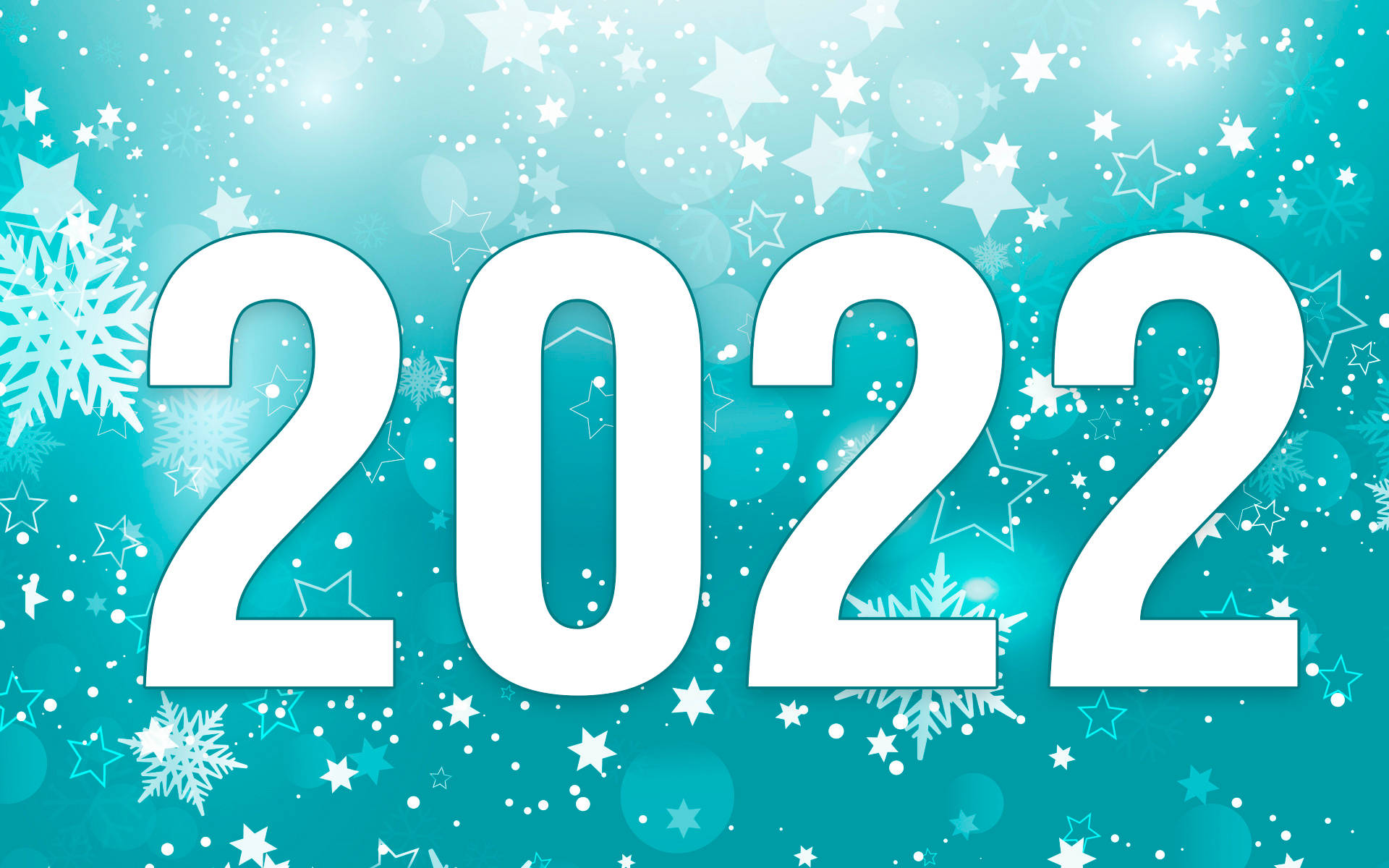 Happy New Year 2022 Teal Poster Wallpaper