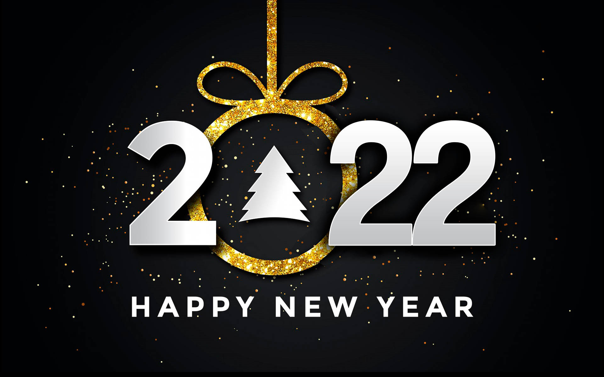 Happy New Year 2022 Tree Ornament Wallpaper