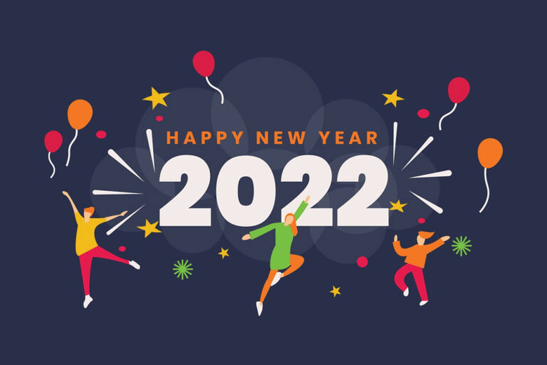 Happy New Year 2022 Vector Art Wallpaper