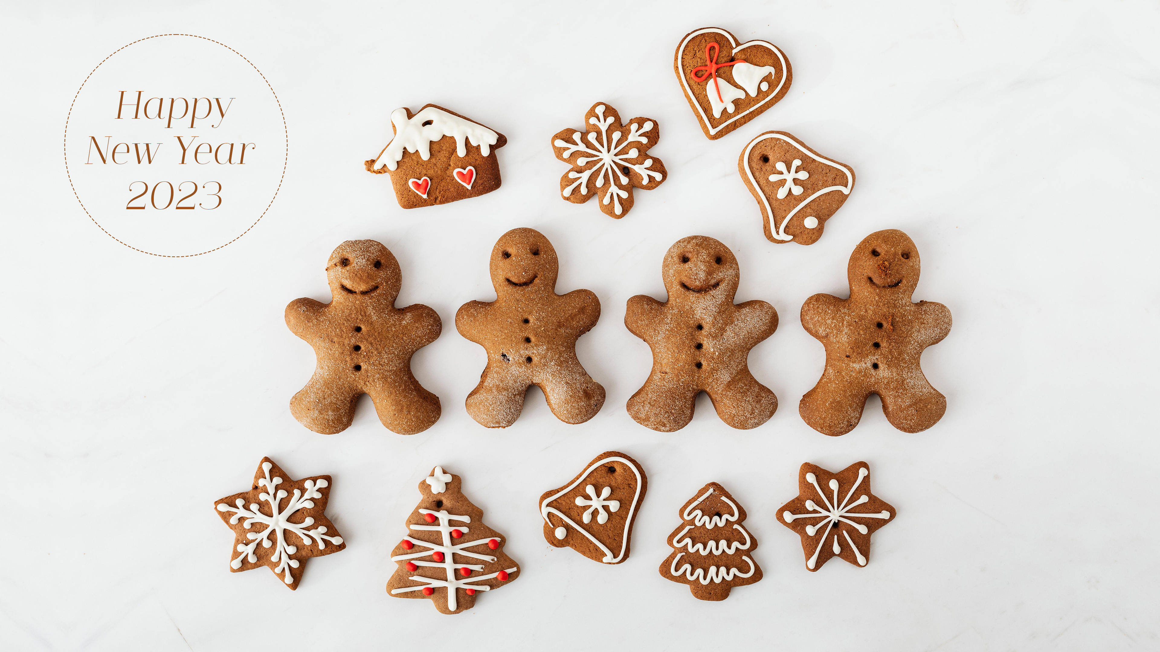 Happy New Year 2023 Gingerbread Cookies Wallpaper