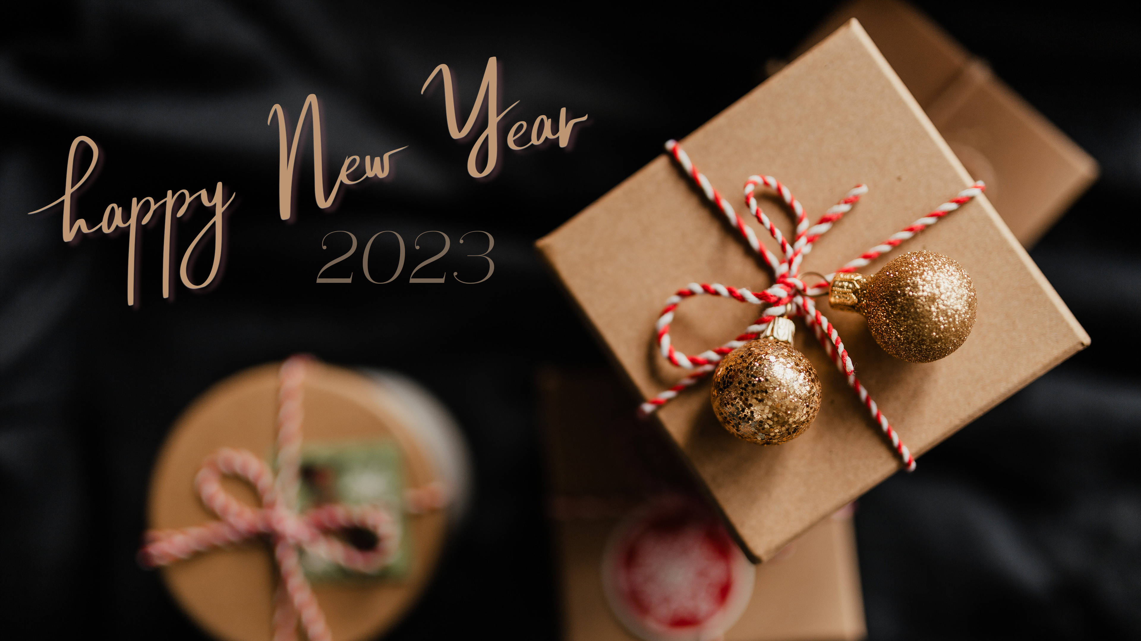 Happy New Year 2023 Holiday Gift Boxes Wallpaper