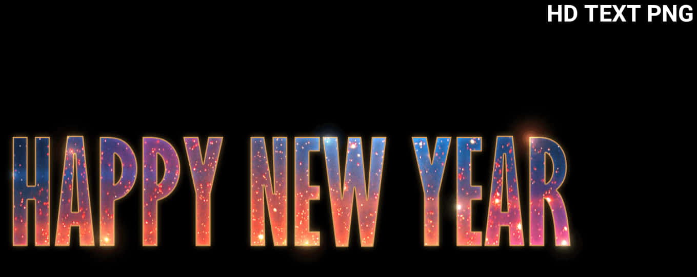 Happy New Year Firework Text Design PNG