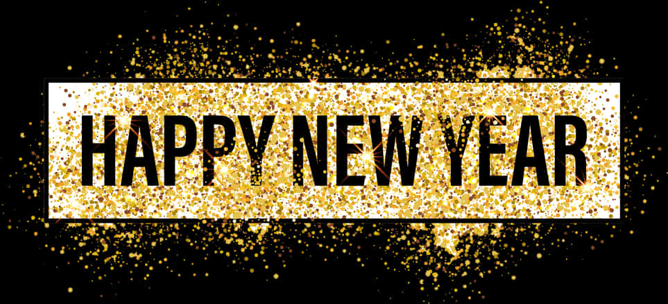 Happy New Year Glitter Sign PNG