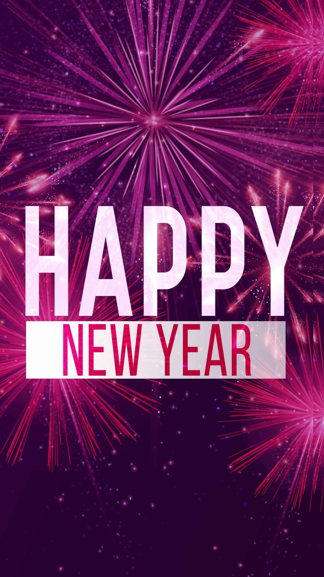 Happy New Year Purple Fireworks Iphone Wallpaper