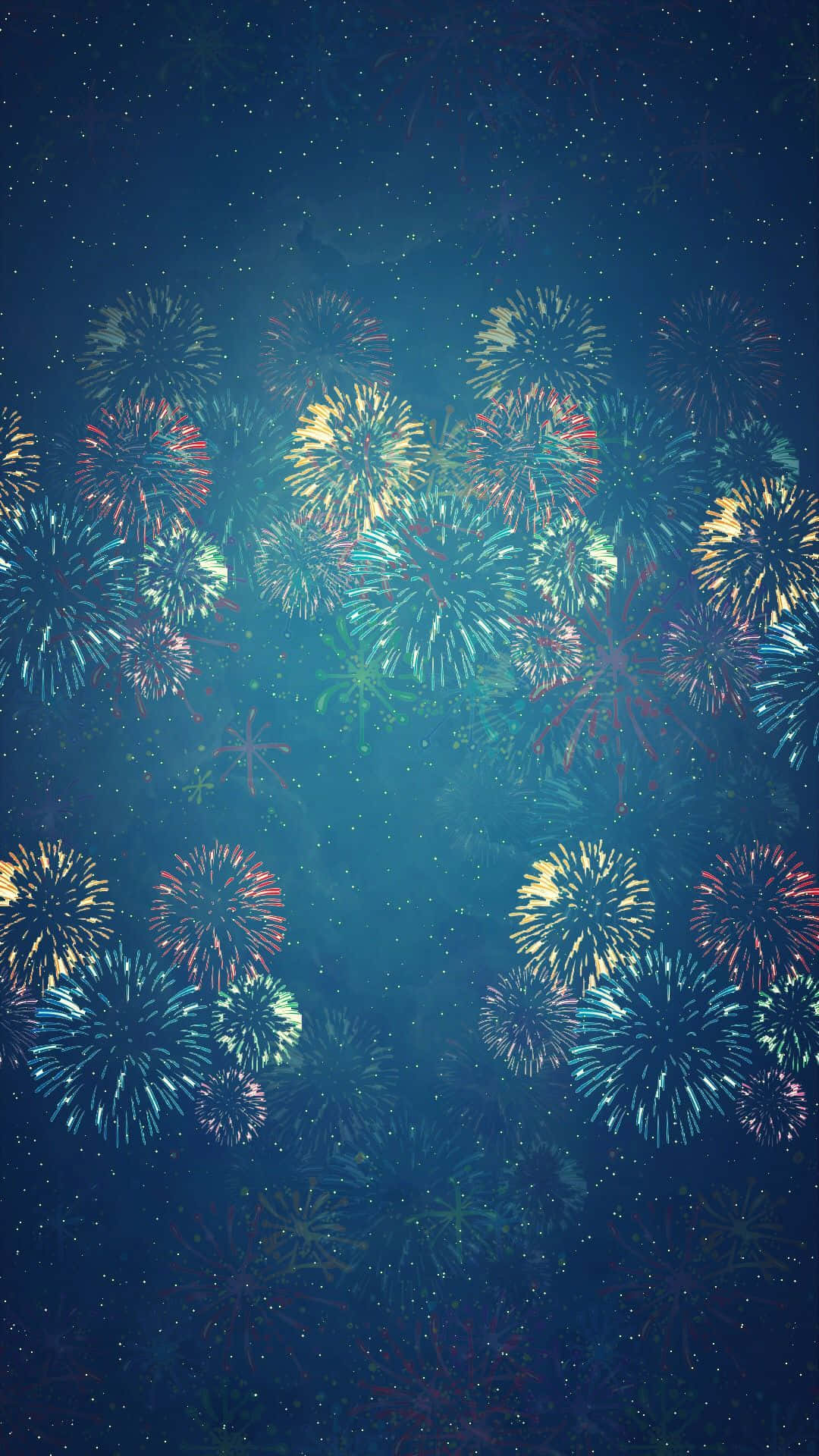 Happy New Year Colorful Fireworks Iphone Wallpaper