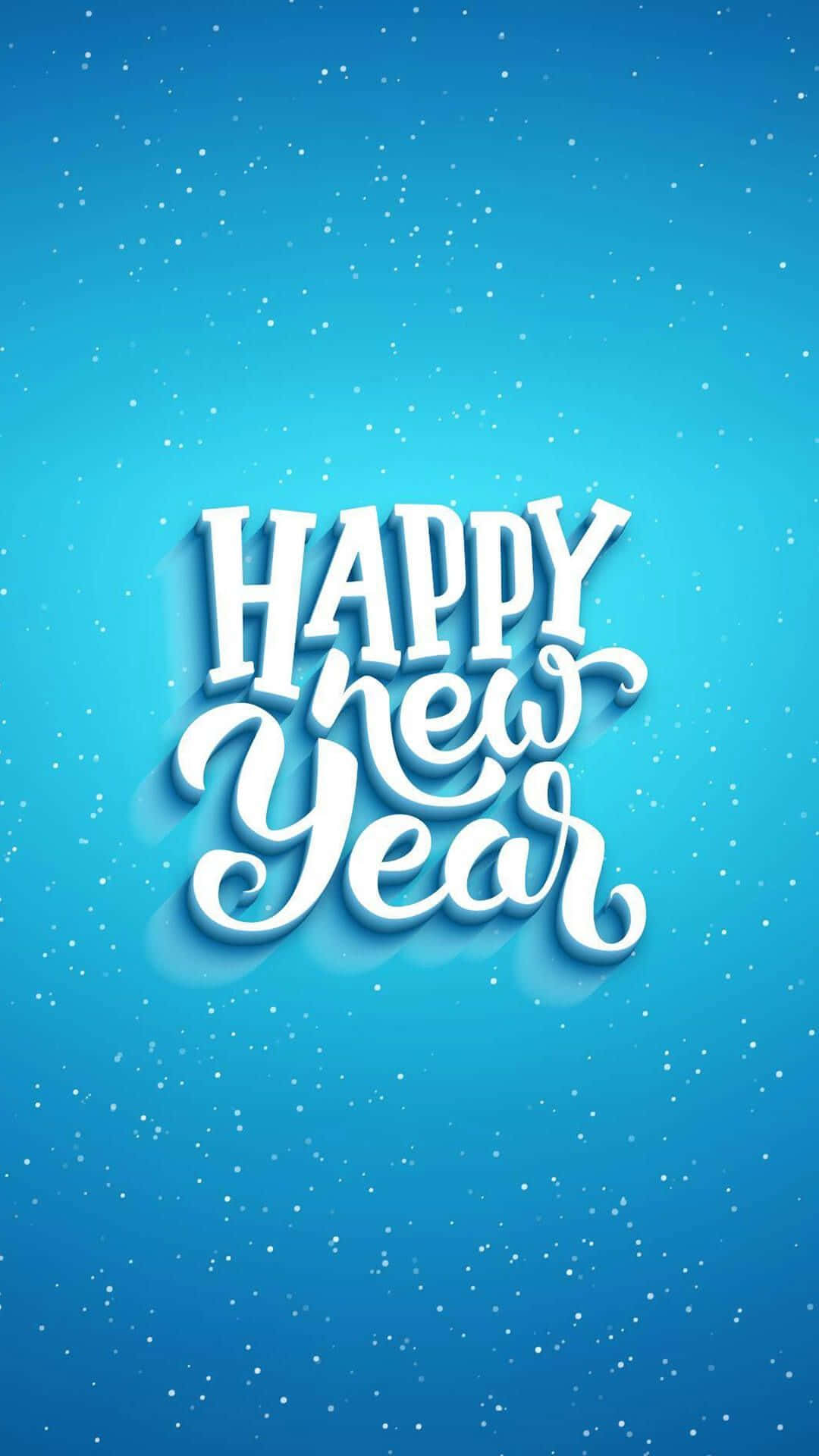 Ønsker om et glædeligt nyt år på blå baggrund Wallpaper