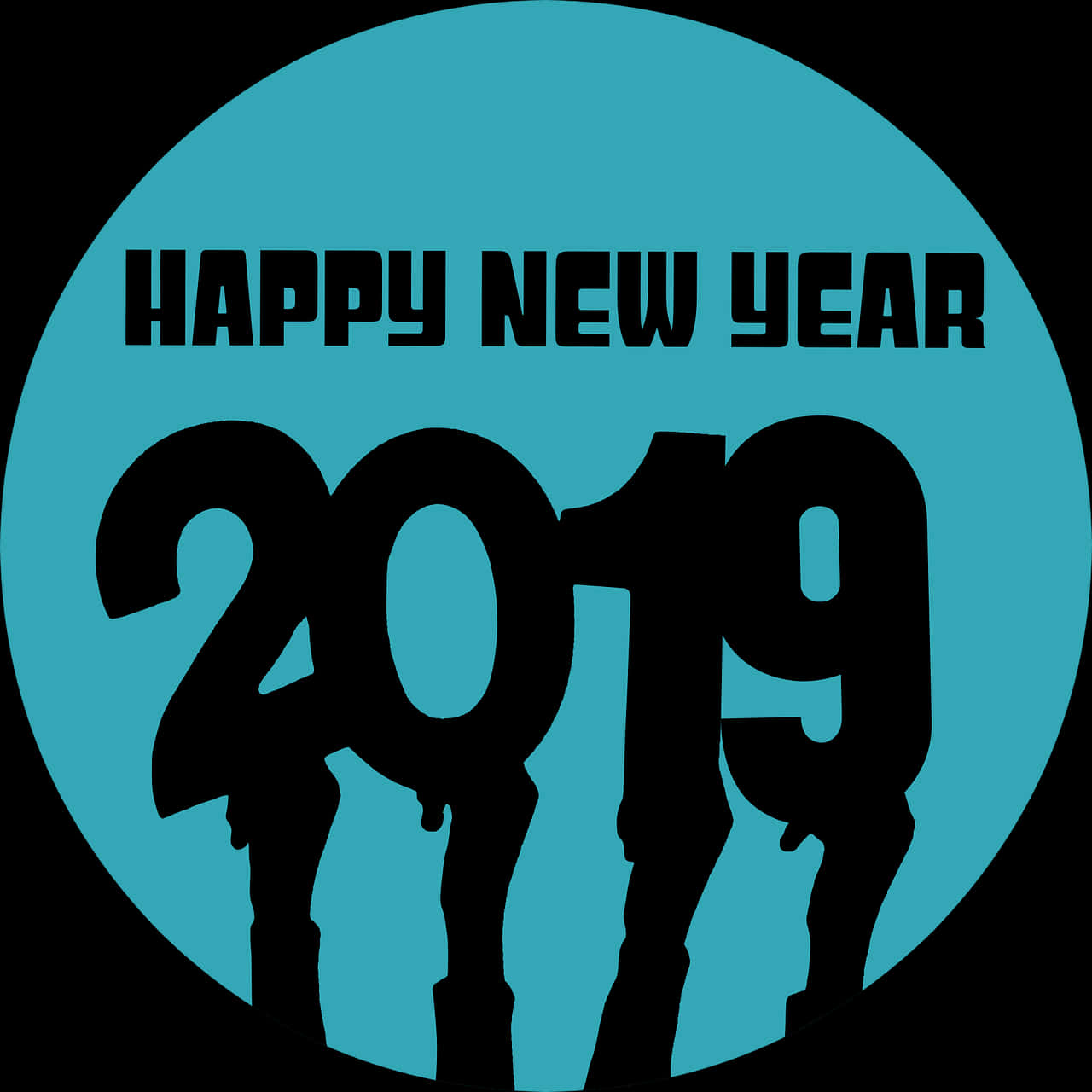 Happy New Year2019 Celebration Silhouette PNG