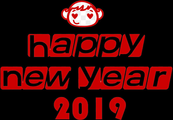 Happy New Year2019 Monkey Emblem PNG