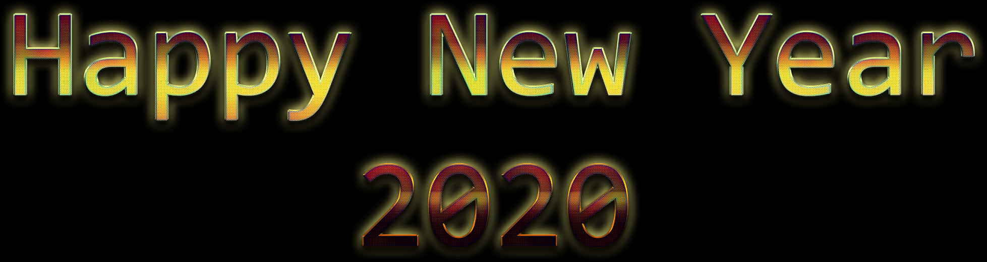 Happy New Year2020 Celebration Text PNG